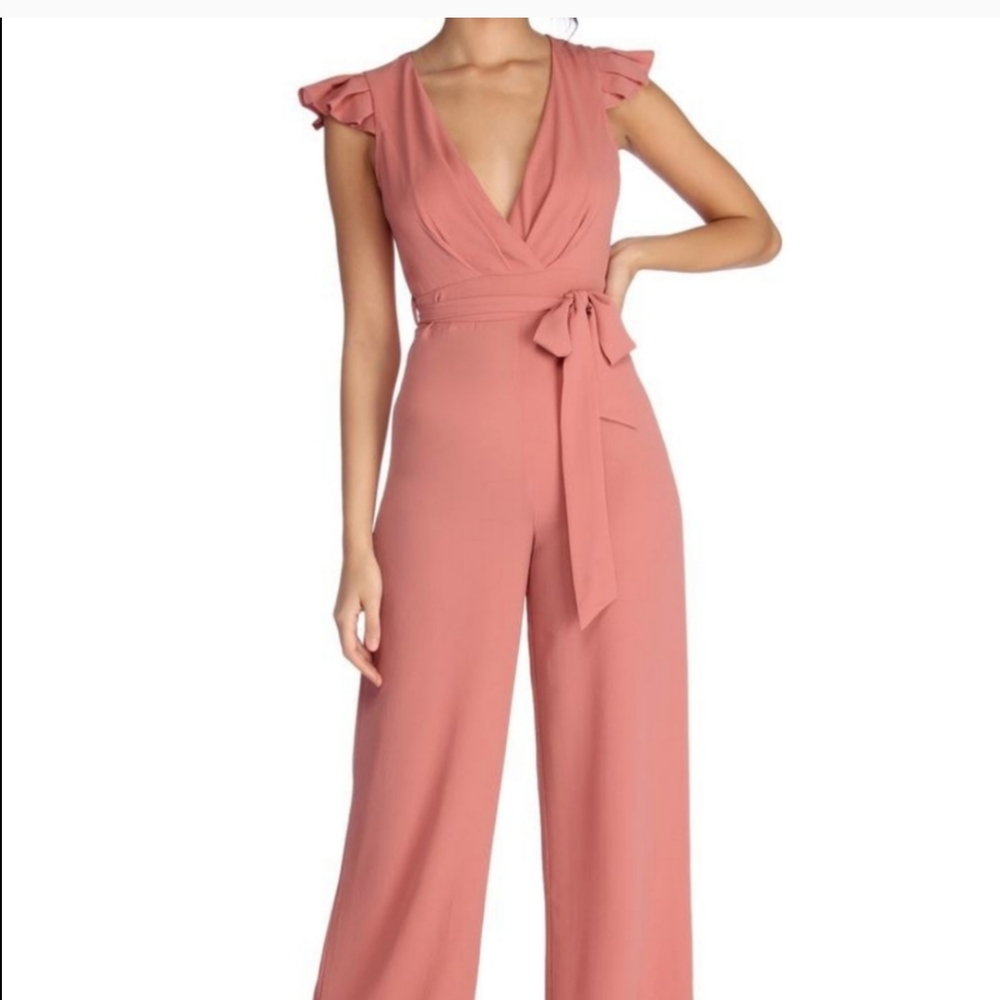 Peach/pink jumpsuit medium